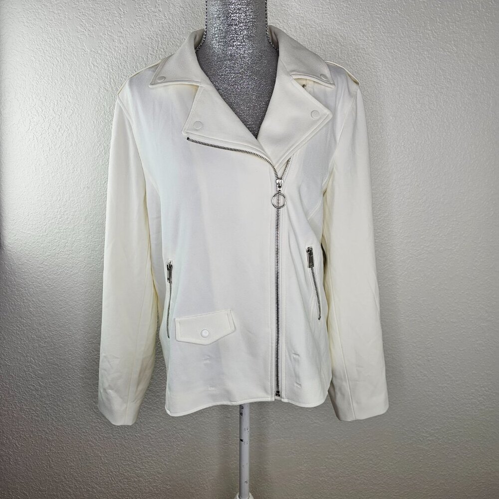 Nine West White Bomber Jacket NEW WITH TAGS! Size XL - Picture 3 of 8